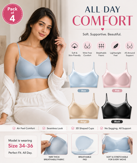 AirSilk Everyday Comfort Bra {Pack of 4}