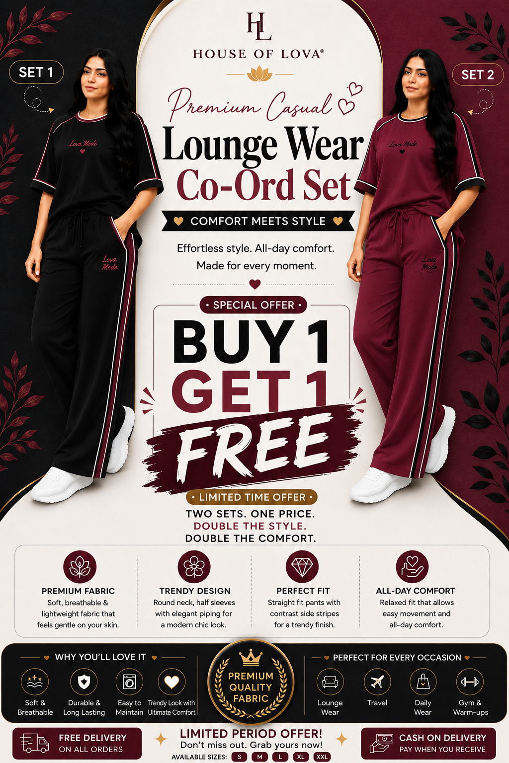 Signature Lounge Co-Ord Set - Buy 1 Get 1 Free